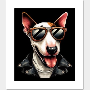 Cool Bull Terrier With Sunglasses Posters and Art